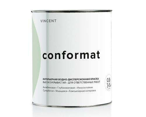 Краска водно-дисперсионная интерьерная антибликовая Vincent Conformat 8532, глубокоматовая 2,7 л