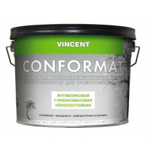 Краска водно-дисперсионная интерьерная антибликовая Vincent Conformat база С, глубокоматовая 8,1 л
