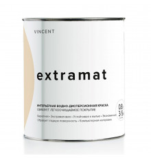 Краска водно-дисперсионная интерьерная бархатная Vincent Extramat база А, экстраматовая 0,8 л