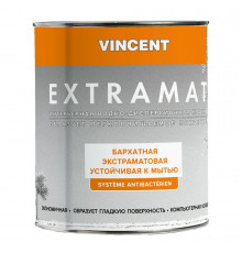 Краска водно-дисперсионная интерьерная бархатная Vincent Extramat база С, экстраматовая 0,7 л