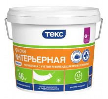 Краска водно-дисперсионная интерьерная для стен и потолков 40 кг, Текс
