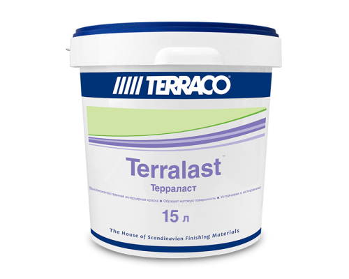 Краска высококачественная акриловая Terralast для внутренних работ 3,5 л. Terraco