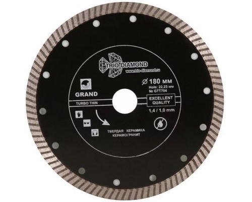 Круг алмазный TURBO GRAND - 180 х 8 х 22,23 мм - Ультра тонкий - (Trio-Diamond)