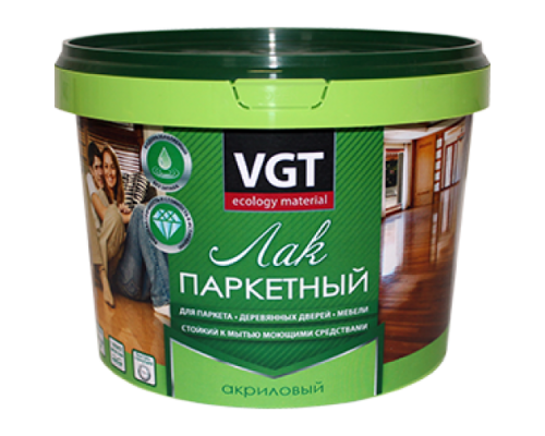 Лак акриловый паркетный "ВГТ" глянцевый 9 кг.