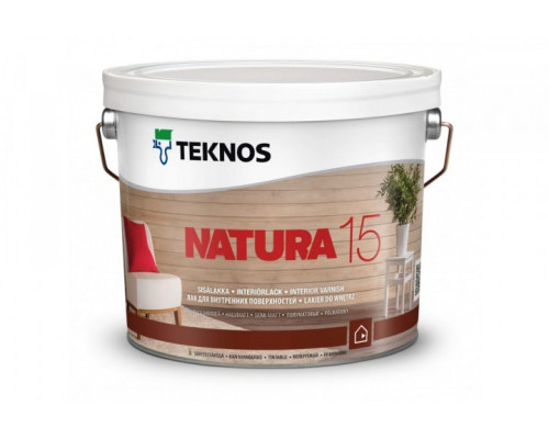 Лак акриловый Текнос Натура-15 / Teknos Natura-15 полуматовый 2.7 л.