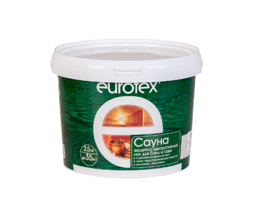 Лак для стен, потолков и полов в банях и саунах "Eurotex" Сауна 0,9 кг. "Рогнеда"