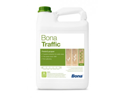 Лак двухкомпонентный воднодисперсионный полиуретановый Bona Traffic полуматовый 4,95 л.