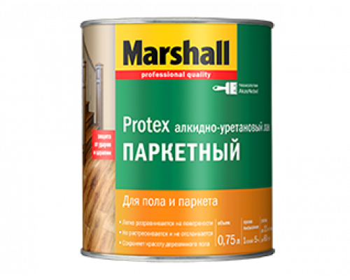 Лак паркетный алкидно-уретановый Marshall Protex полуматовый 0,75 л.