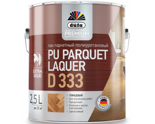 Лак паркетный полиуретановый Dufa Premium PU Parquet Laquer D334 полуматовый 2,5 л.