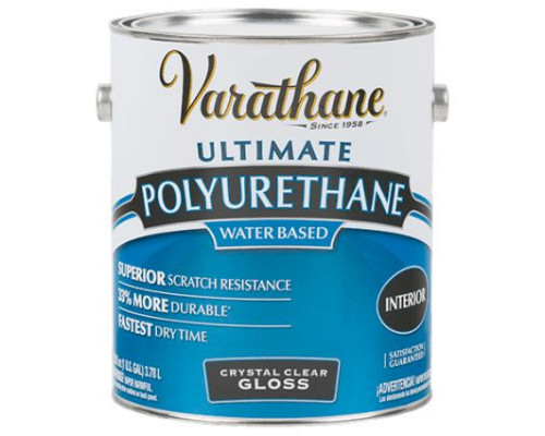 Лак полиуретановый на акриловой основе Crystal Clear Polyurethane глянцевый 3,78 л. Varathane