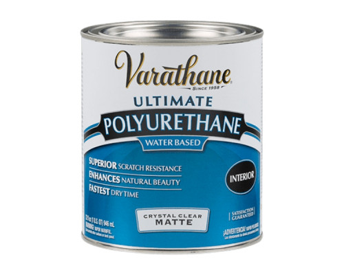 Лак полиуретановый на акриловой основе Crystal Clear Polyurethane ультра-матовый 0,946 л. Varathane