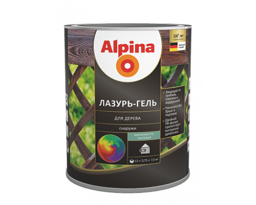 Лазурь-гель для дерева Alpina шелковисто-матовый белый 2,5 л.