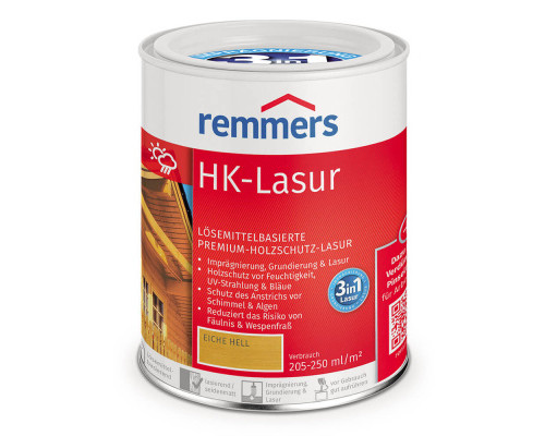 Лазурь 3в1 защитная для древесины Remmers HK-Lasur фриз.синий 20 л.