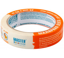 Лента малярная бумажная, термостойкость до 80°C Master Color 24 мм. х 25 м. 30-6102