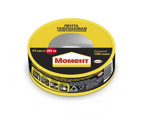 ЛЕНТА МОМЕНТ ТЕФЛОНОВАЯ УПЛОТНИТЕЛЬНАЯ (ФУМ) 19 ММ*12 М В ШОУ-БОКСЕ (10/400)  ХЕНКЕЛЬ