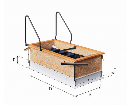 Лестница чердачная 3-х секционная противопожарная с двойной крышкой ARISTO PP 70 х 130 х 280 см.