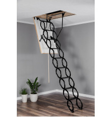 Лестница чердачная раздвижная металлическая OMAN Nozycowe Metal Termo 70 х 110 х 290 см.