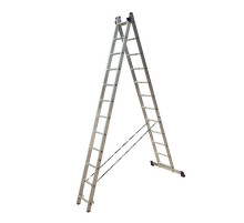 Лестница-стремянка двухсекционная Alumet H2 5212, алюминиевая, 2 x 12 ступеней, 4,27 - 6,52 м