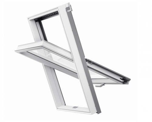 Мансардное окно двухкамерное пластиковое Rooflite+ APY B1500 / 55 х 78 см.