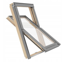 Мансардное окно двухкамерное Rooflite+ TRIO PINE AAY B1500 / 114 х 118 см.