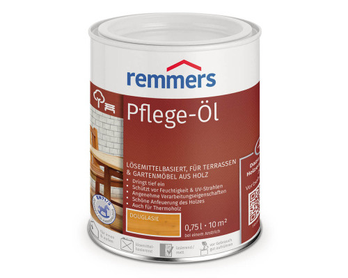 Масло для древесины на льняной основе с растворителем Remmers Pflege-Ol бесцветное 2,5 л.