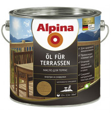 Масло для террас Alpina Oel fuer Terrassen шелковисто-глянцевое темный 0,75 л.