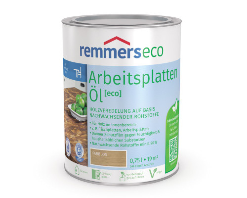 Масло экологичное для столешниц,панелей,мебели Remmers Arbeitsplatten Ol Eco белое 5 л.