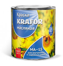 Масляная краска МА-15 "KRAFOR" зеленая 25 кг.