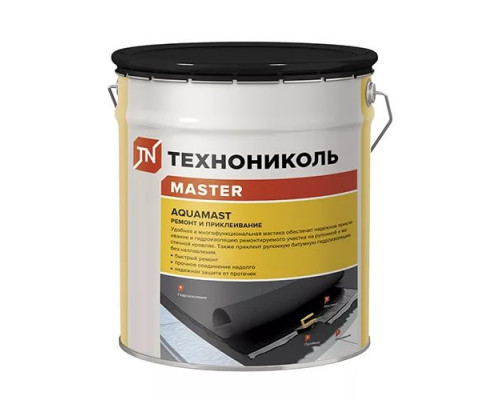 Мастика для ремонта и приклейки Технониколь AquaMast черный 10 кг.