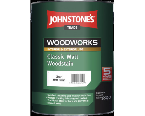 MATT WOODSTAIN LIGHT OAK (Светлый дуб) Защитный состав для древесины матовый 2,5 л  JOHNSTONE`S