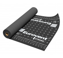 Мембрана подкровельная супердиффузионная 4-х слойная Eurovent Strong 1,5 х 50 м. 75 м2. Черный