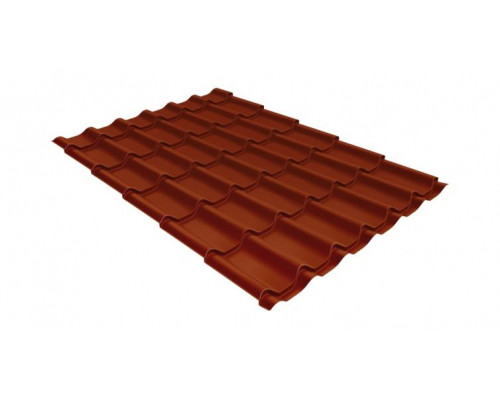 Металлочерепица Grand Line Классик Satin Matt RAL 8004 Терракота 0,5 мм.