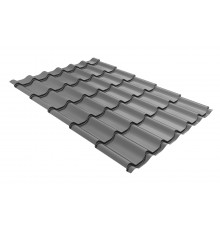 Металлочерепица Grand Line Классик Satin RAL 9006 Бело-алюминиевый 0,5 мм.