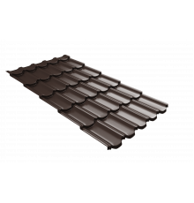 Металлочерепица Grand Line Kvinta plus 3D Atlas X RAL 8017 Шоколад 0,5 мм.