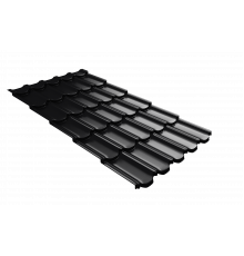 Металлочерепица Grand Line Kvinta plus 3D Drap RAL 9005 Черный 0,5 мм.