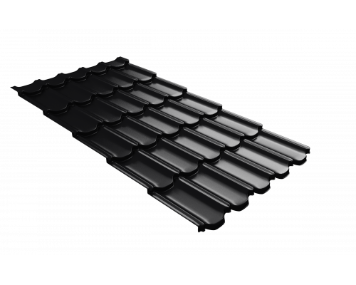 Металлочерепица Grand Line Kvinta plus 3D Drap RAL 9005 Черный 0,5 мм.