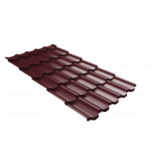 Металлочерепица Grand Line Kvinta plus 3D Satin Matt TX RAL 3005 Красное вино 0,5 мм.