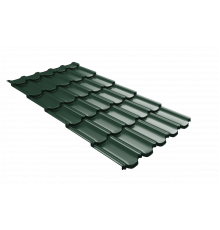 Металлочерепица Grand Line Kvinta plus 3D Satin Matt TX RAL 6005 Зеленый мох 0,5 мм.