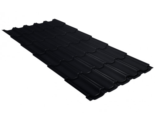 Металлочерепица Grand Line Kvinta plus PurLite Matt RAL 9005 Черный 0,5 мм.