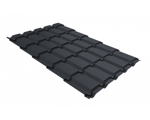 Металлочерепица Grand Line Quadro Profi Rooftop Бархат RAL 7024 Мокрый асфальт 0,5 мм.