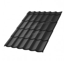 Металлочерепица Металл Профиль Ламонтерра-XL VALORI DarkGrey Темно-серый 0,5 мм.
