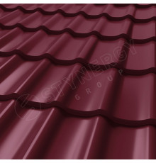 Металлочерепица Stynergy СМ Классик CORUNDUM50 0,5 мм. RAL 3005 Винно-красный