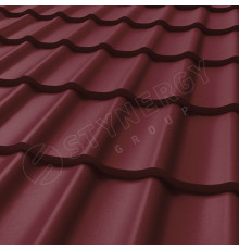 Металлочерепица Stynergy СМ Классик Rooftop Бархат 0,5 мм. RAL 3005 Винно-красный
