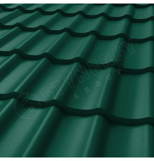 Металлочерепица Stynergy СМ Классик Rooftop Бархат 0,5 мм. RAL 6005 Зеленый мох