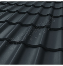 Металлочерепица Stynergy СМ Классик Rooftop Бархат 0,5 мм. RAL 7016 Антрацитово-серый