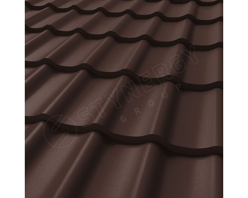 Металлочерепица Stynergy СМ Классик Rooftop Бархат 0,5 мм. RAL 8017 Шоколадно-коричневый