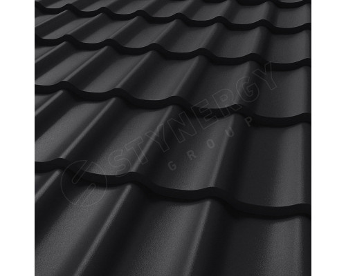 Металлочерепица Stynergy СМ Классик Rooftop Бархат 0,5 мм. RAL 9005 Глубокий черный