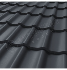 Металлочерепица Stynergy СМ Классик Rooftop Кашемир Матовый 0,5 мм. RAL 7024 Серый графит
