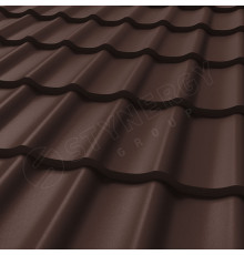 Металлочерепица Stynergy СМ Классик Rooftop Кашемир Матовый 0,5 мм. RAL 8017 Шоколадно-коричневый