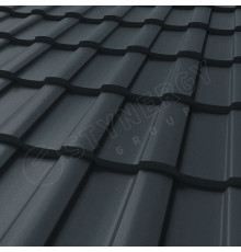 Металлочерепица Stynergy Stella Rooftop Бархат 0,5 мм. RAL 7016 Антрацитово-серый